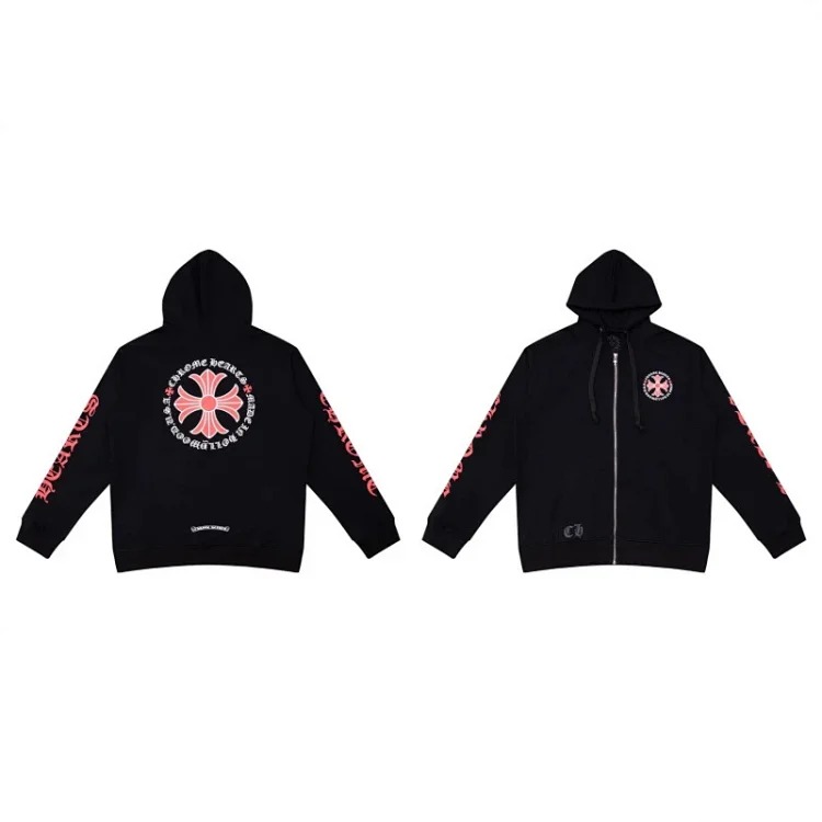 Pure cotton terry men's and women's zipper hooded sweatshirt
