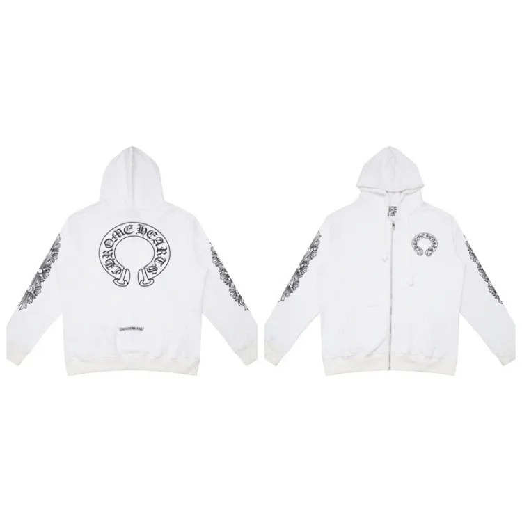 Pure cotton terry men's and women's zipper hooded sweatshirt