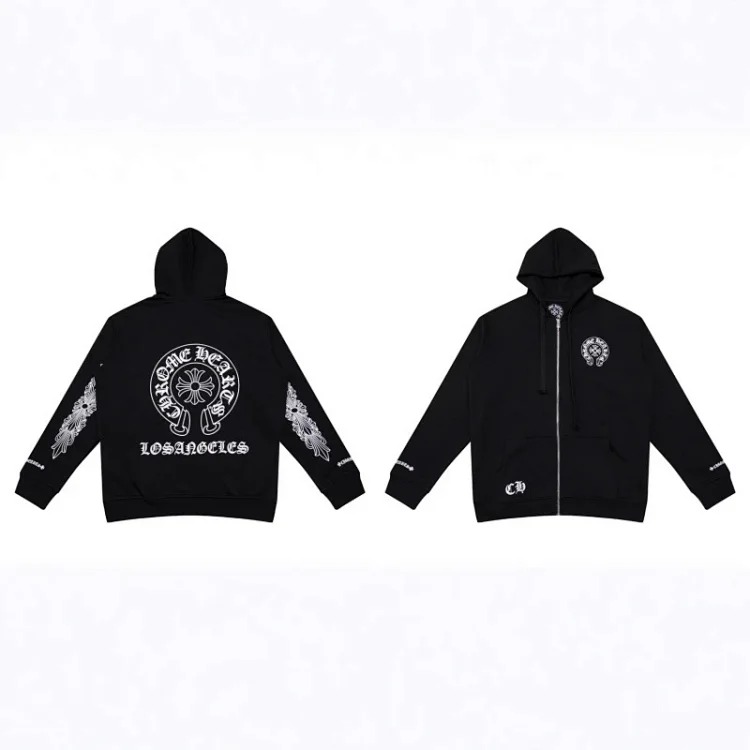 Pure cotton terry men's and women's zipper hooded sweatshirt