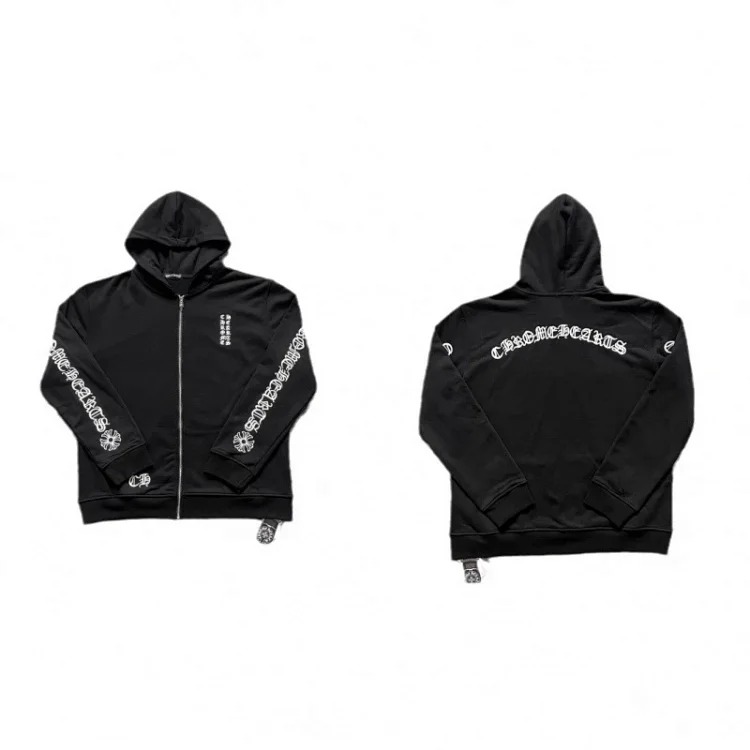 Pure cotton terry men's and women's zipper hooded sweatshirt