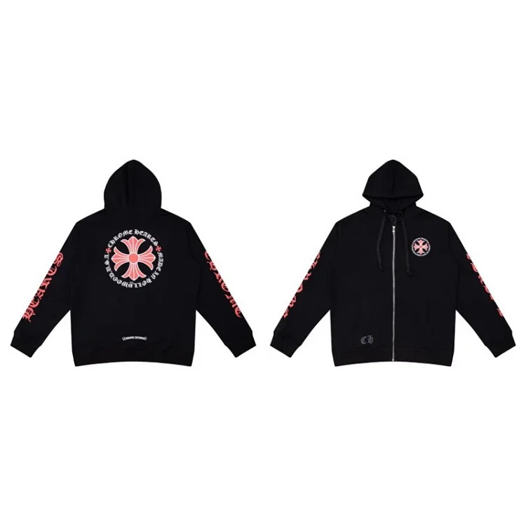 Pure cotton terry men's and women's zipper hooded sweatshirt