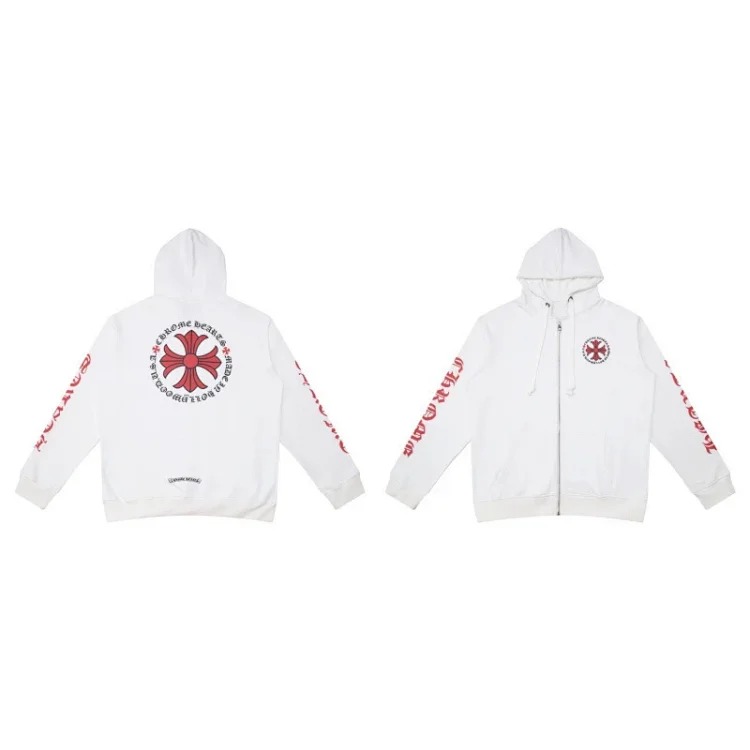 Pure cotton terry men's and women's zipper hooded sweatshirt