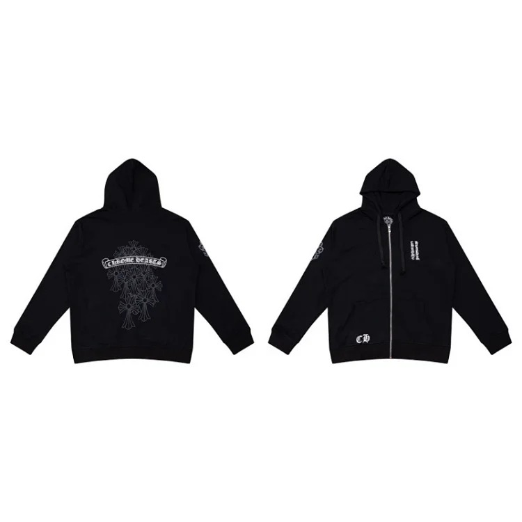 Pure cotton terry men's and women's zipper hooded sweatshirt