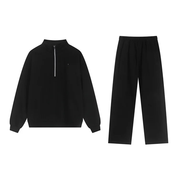 Correct of heavyweight pure cotton terry hoodie sweatshirt loose casual men's and women's zipper suit