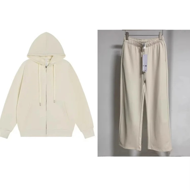 Correct of heavyweight pure cotton terry hoodie sweatshirt loose casual men's and women's zipper suit