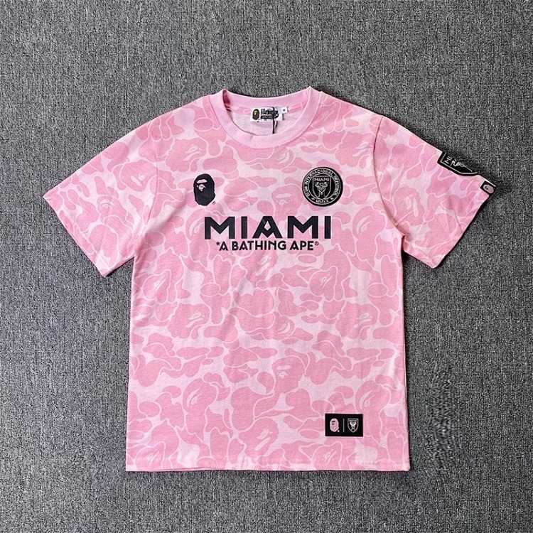BA summer little monkey camouflage men's and women's short-sleeved round neck T-shirts for men and women Japanese style trend