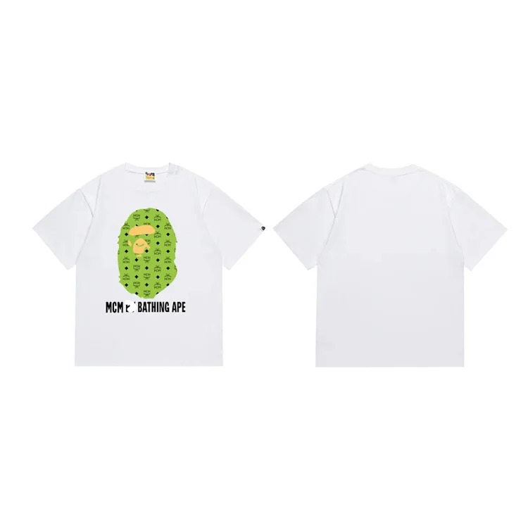 BA summer little monkey camouflage men's and women's short-sleeved round neck T-shirts for men and women Japanese style trend