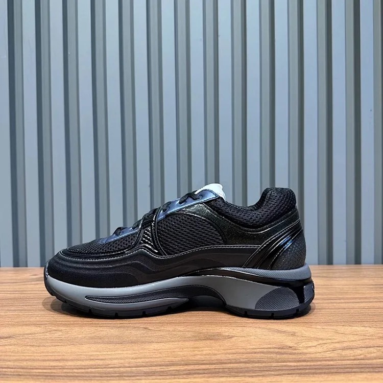 Hermes Xiaoxiangfeng Silver Horn King thick-soled dad shoes 25C leather mesh stitching increased height breathable casual sports for women