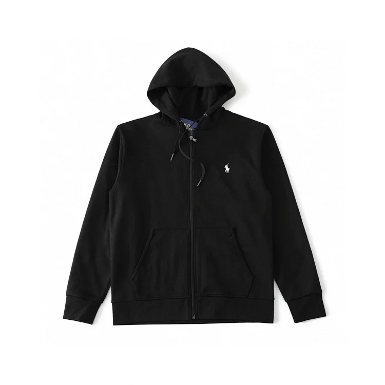Ralph Lauren Cross-basic pony logo embroidered hooded sweatshirt for men and women with zipper jacket