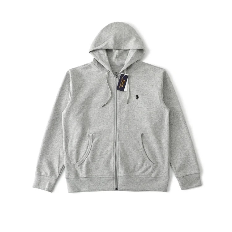 Ralph Lauren Cross-basic pony logo embroidered hooded sweatshirt for men and women with zipper jacket