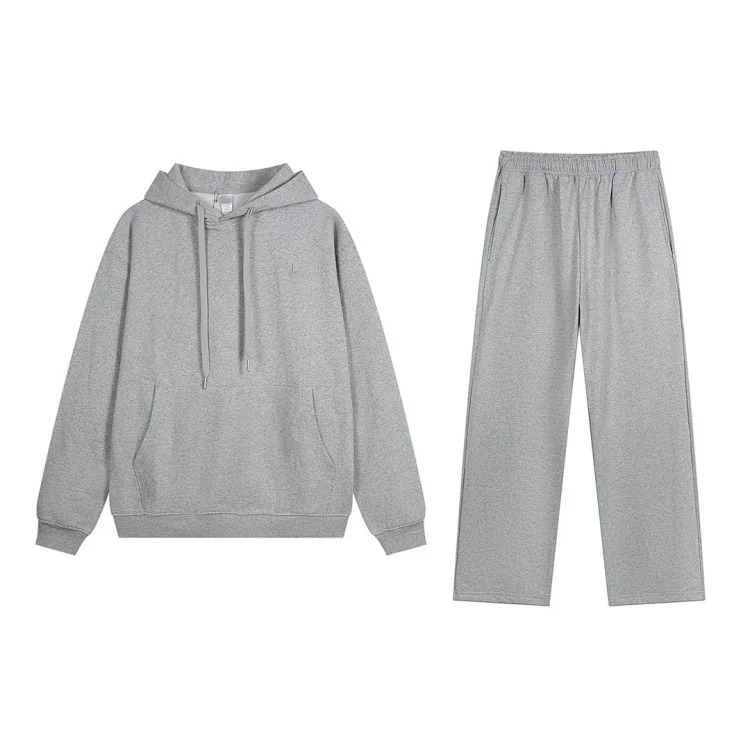 Correct version of heavyweight pure cotton terry hoodie sweatshirt loose casual men's and women's zipper suit