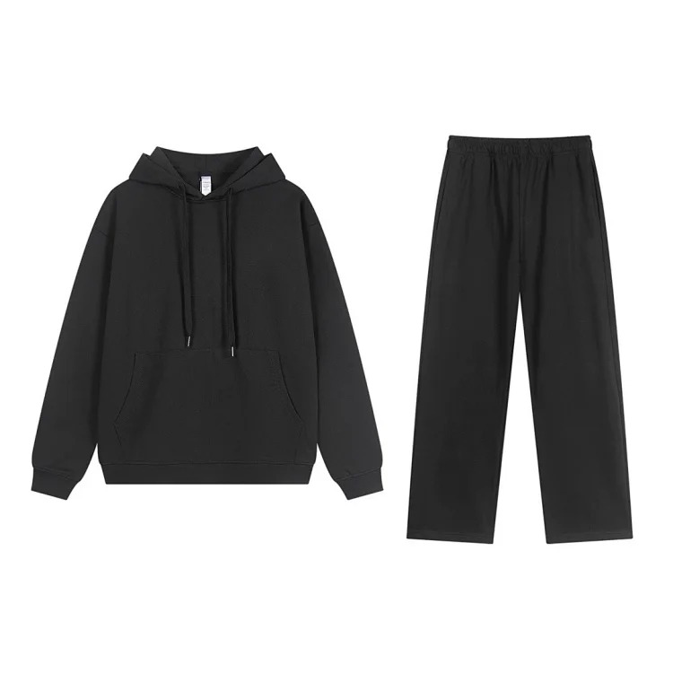 Correct version of heavyweight pure cotton terry hoodie sweatshirt loose casual men's and women's zipper suit