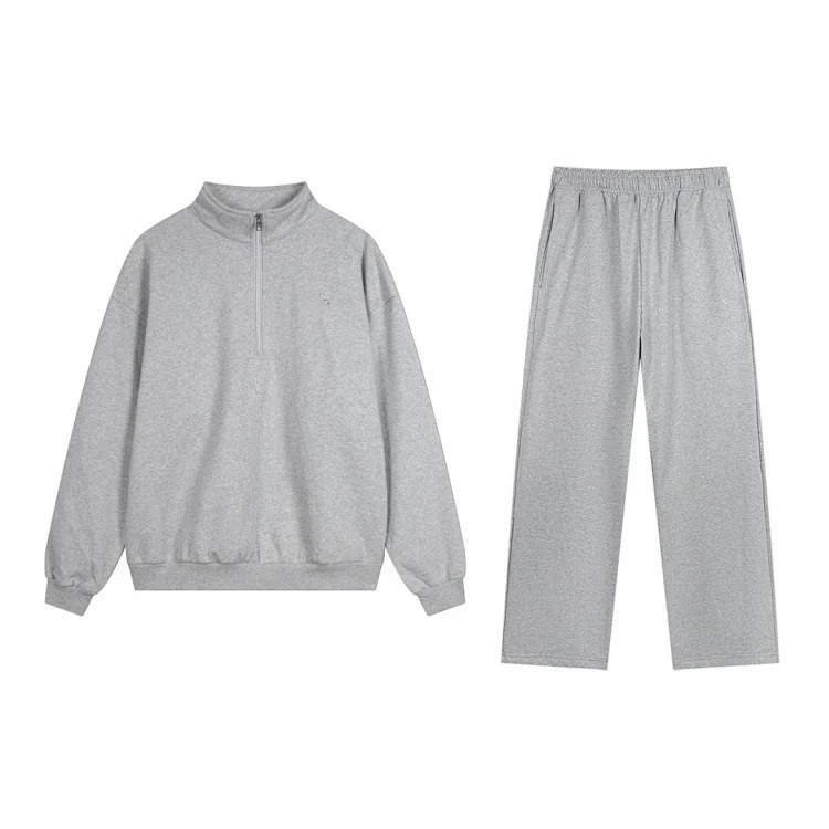 Correct version of heavyweight pure cotton terry hoodie sweatshirt loose casual men's and women's zipper suit