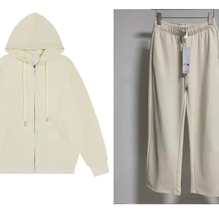 Correct version of heavyweight pure cotton terry hoodie sweatshirt loose casual men's and women's zipper suit