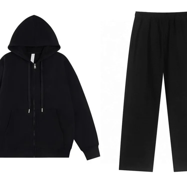 Correct version of heavyweight pure cotton terry hoodie sweatshirt loose casual men's and women's zipper suit