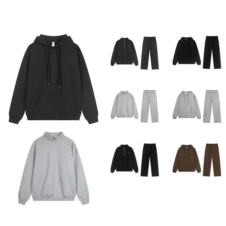 Correct version of heavyweight pure cotton terry hoodie sweatshirt loose casual men's and women's zipper suit