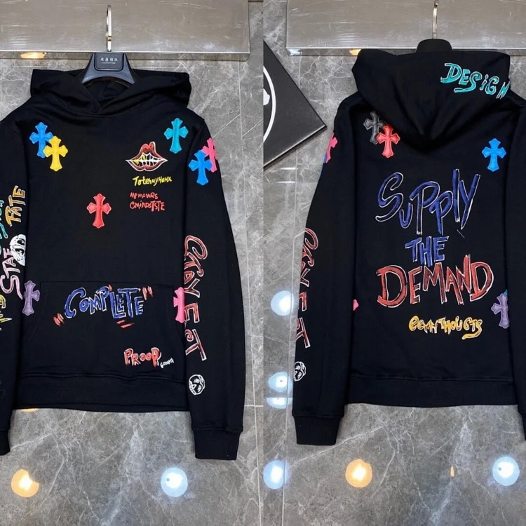 Graffiti terry hooded sweatshirt