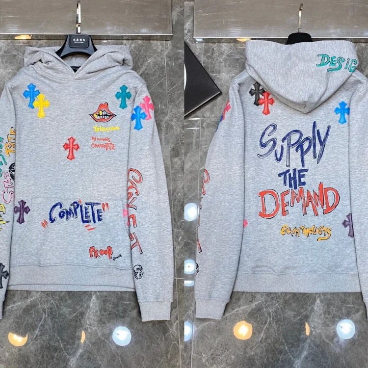 Graffiti terry hooded sweatshirt