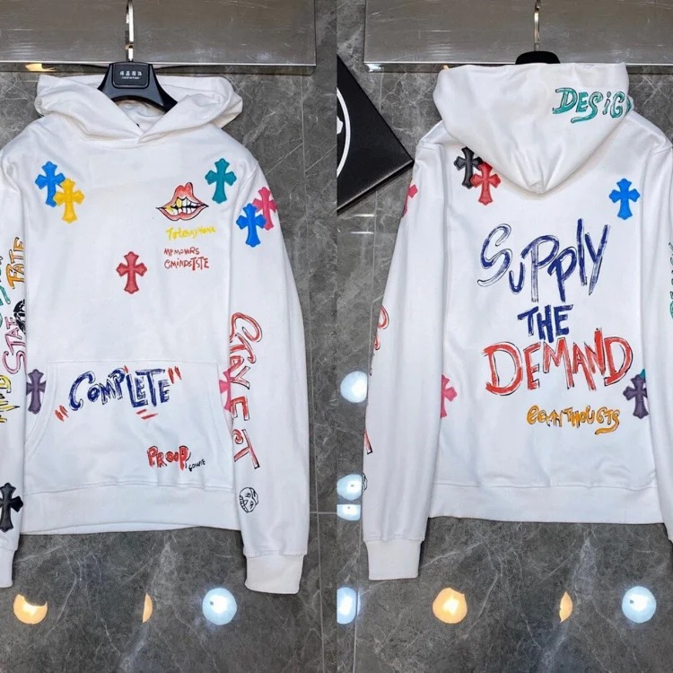 Graffiti terry hooded sweatshirt