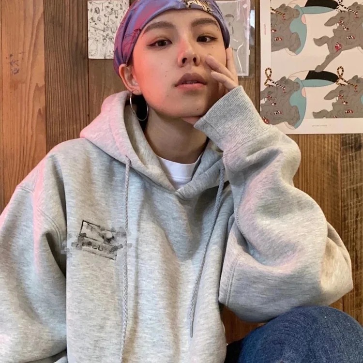 Embroidered logo hooded fleece sweatshirt jacket, same style for men and women