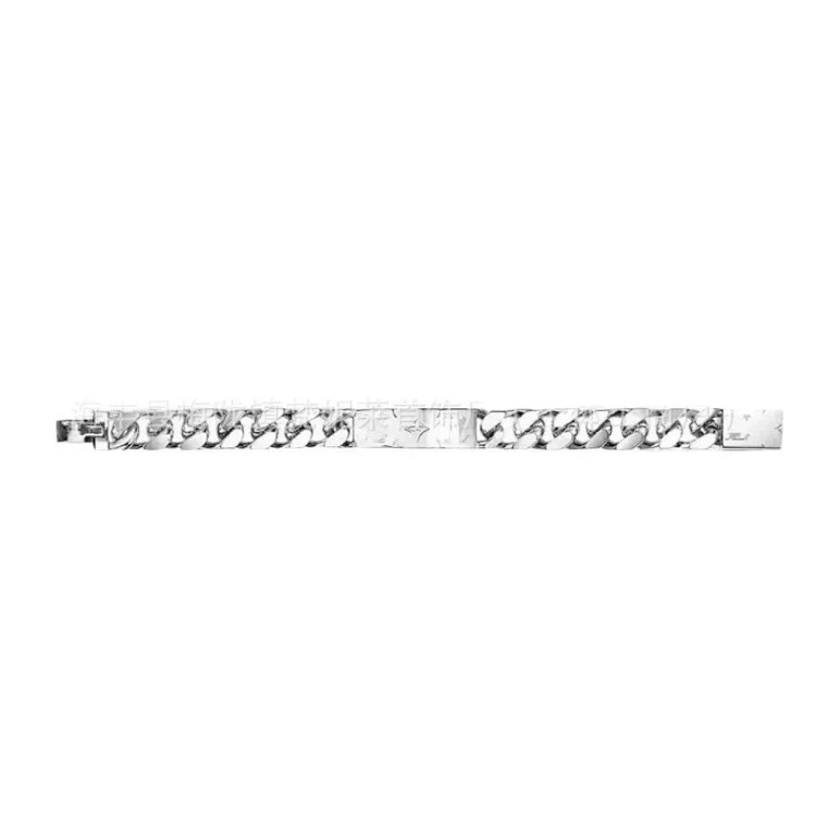 Bracelet Fashionable Cuban Engraved Flower Letter Design Men's European and American Bracelet