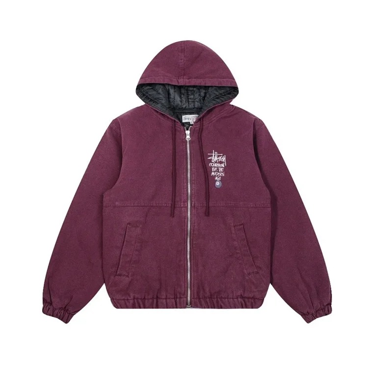 Distressed cruising canvas cotton zipper jacket