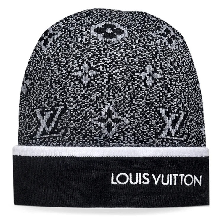 Classic correct letter leather label knitted hat for men and women, same style woolen hat, autumn and winter fashion brand cross-border best-selling cold hat