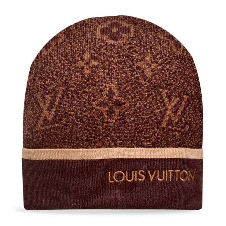 Classic correct letter leather label knitted hat for men and women, same style woolen hat, autumn and winter fashion brand cross-border best-selling cold hat