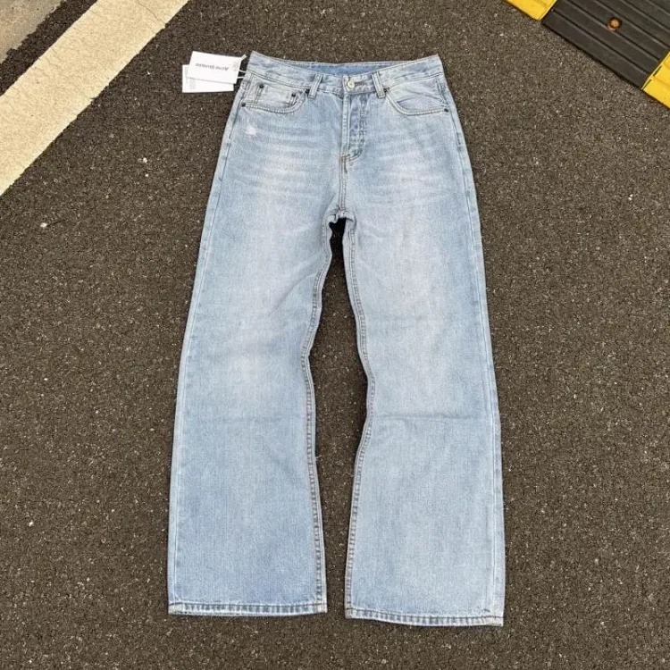 AC faded smudge-dyed wide-leg dirty pants mud-dyed jeans