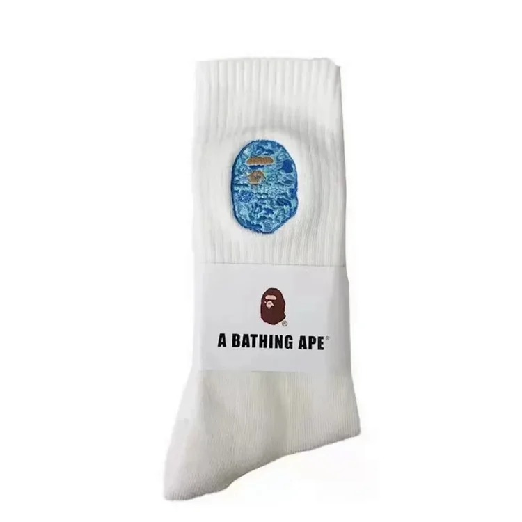 Towel socks, Japanese trendy socks, tall cotton socks, sweat-absorbent white socks