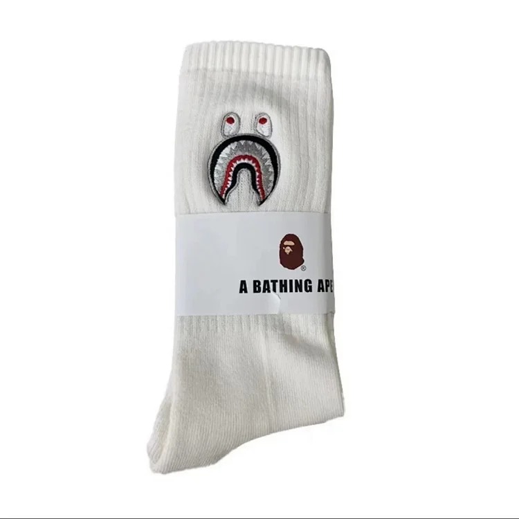 Towel socks, Japanese trendy socks, tall cotton socks, sweat-absorbent white socks