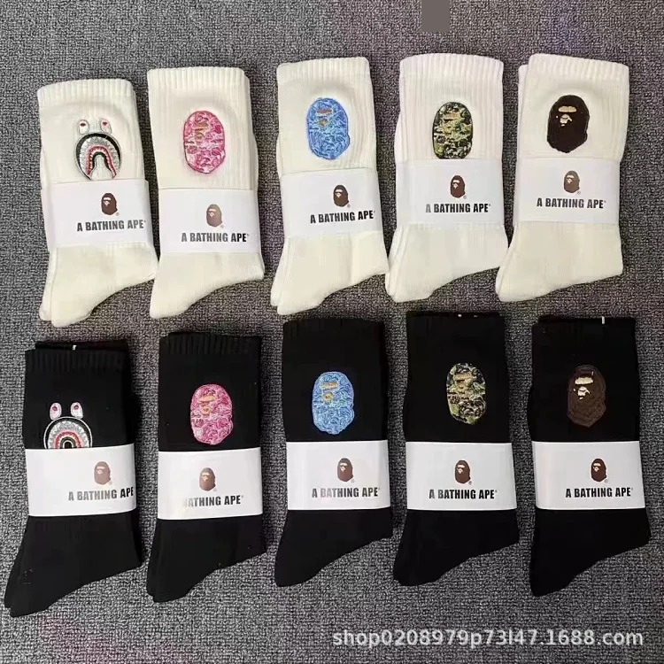 Towel socks, Japanese trendy socks, tall cotton socks, sweat-absorbent white socks