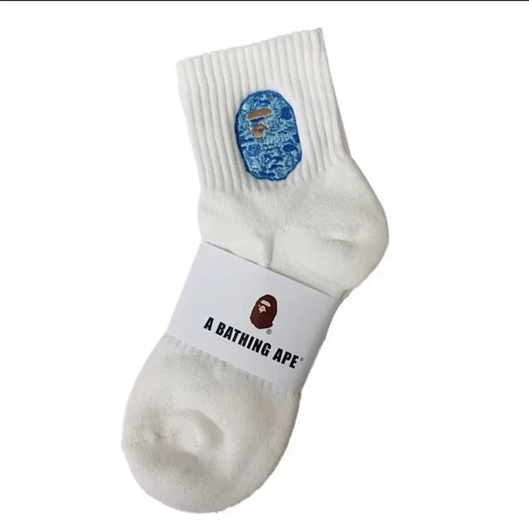 Towel socks, Japanese trendy socks, tall cotton socks, sweat-absorbent white socks