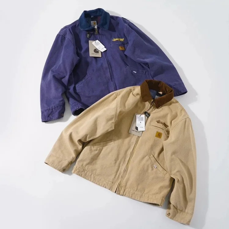 Joint second-hand style J97 washed canvas jacket for men and women