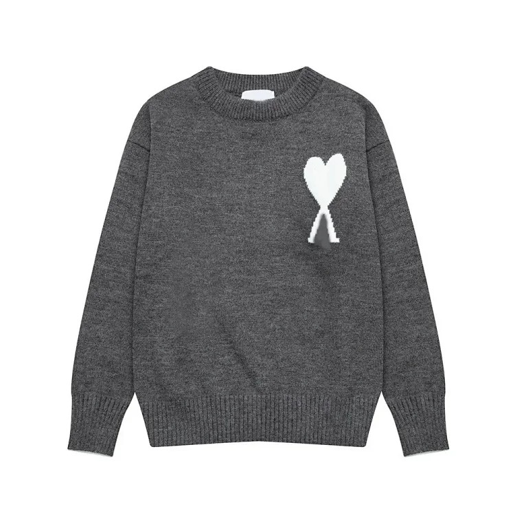 Love jacquard knitted long-sleeved couple top