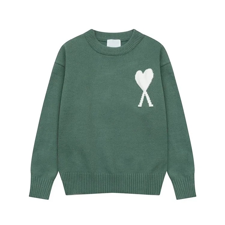 Love jacquard knitted long-sleeved couple top