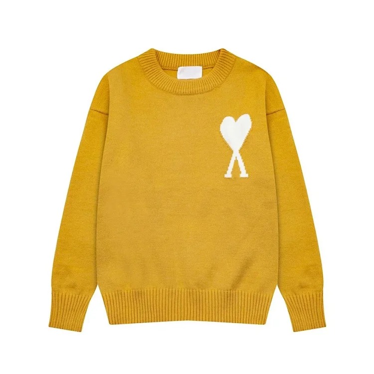 Love jacquard knitted long-sleeved couple top