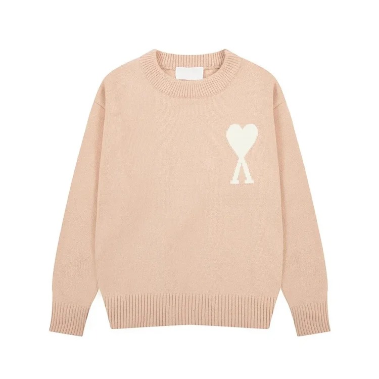 Love jacquard knitted long-sleeved couple top