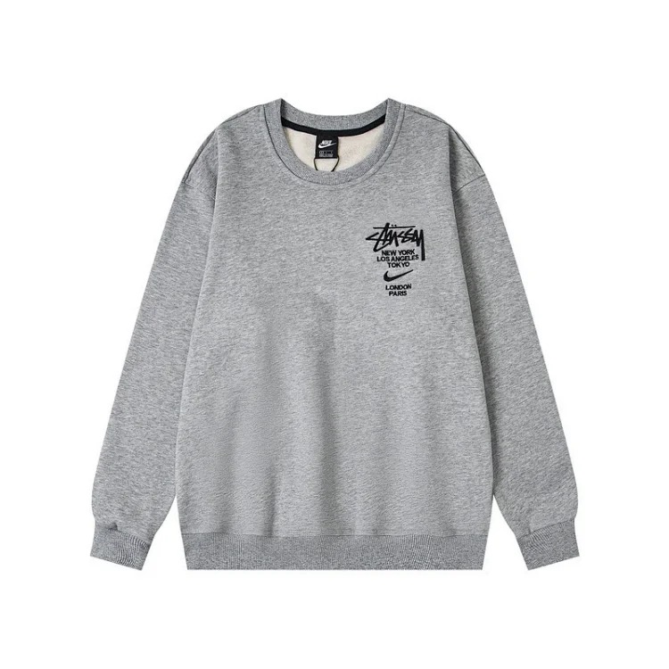 Stu college style trendy new niche letter embroidery logo casual loose men's and women's couple sweatshirts