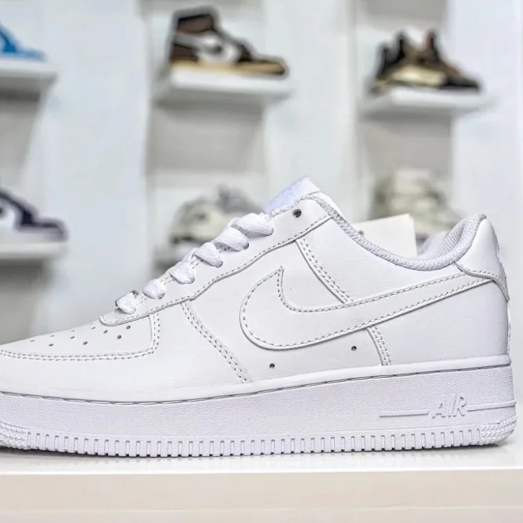 Pure white sports and casual shoes