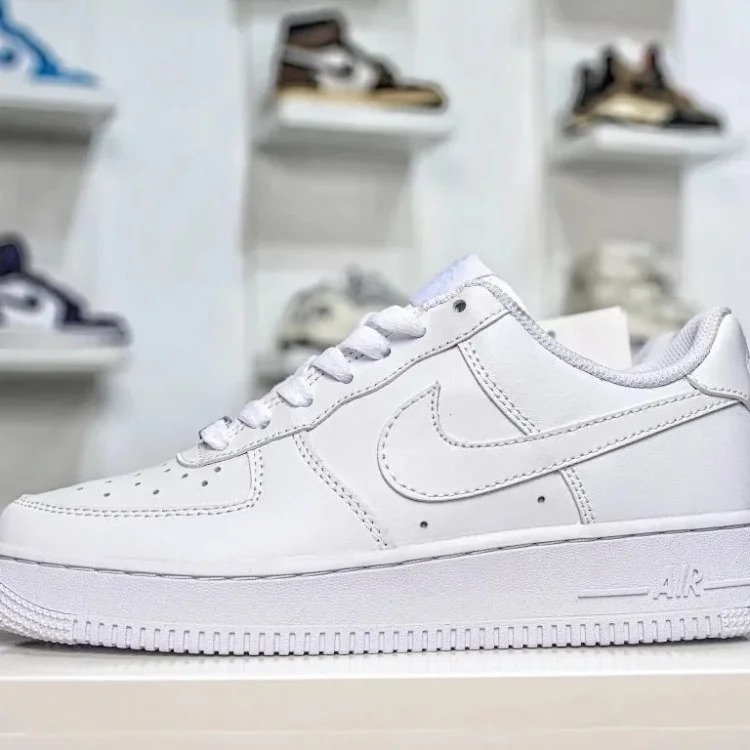 Pure white sports and casual shoes