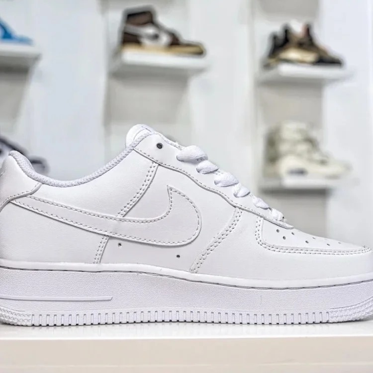 Pure white sports and casual shoes