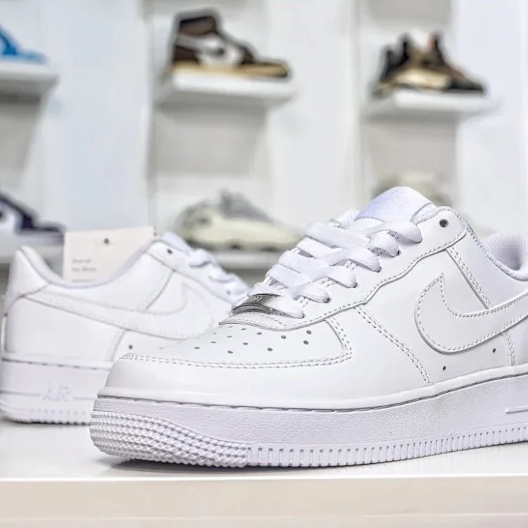 Pure white sports and casual shoes