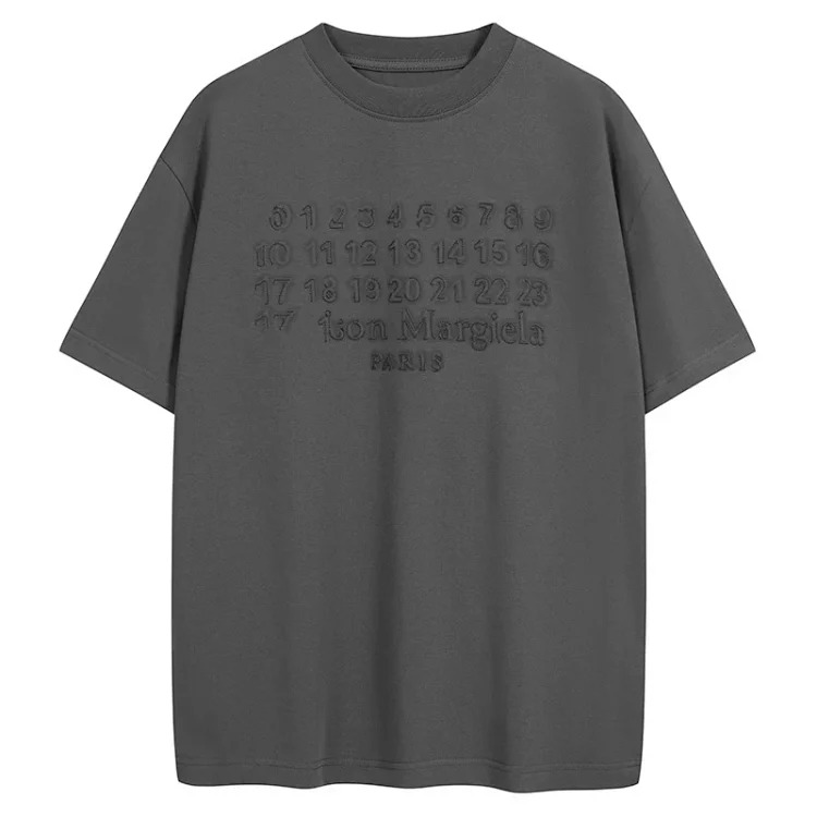 Embroidered numbers short-sleeved T-shirts for men and women, same style 6