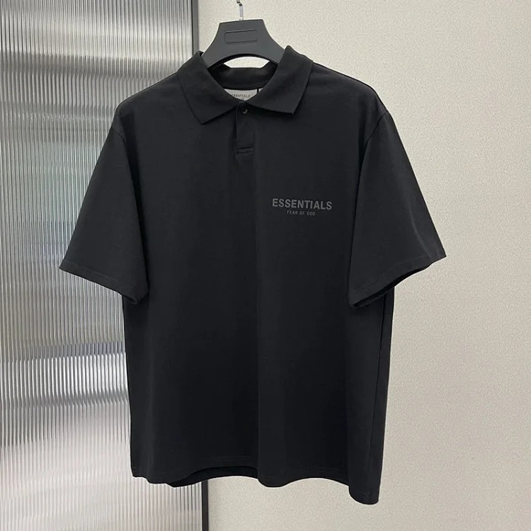 Lapel polo shirt casual short-sleeved shirt loose high street short cotton sleeve shirt