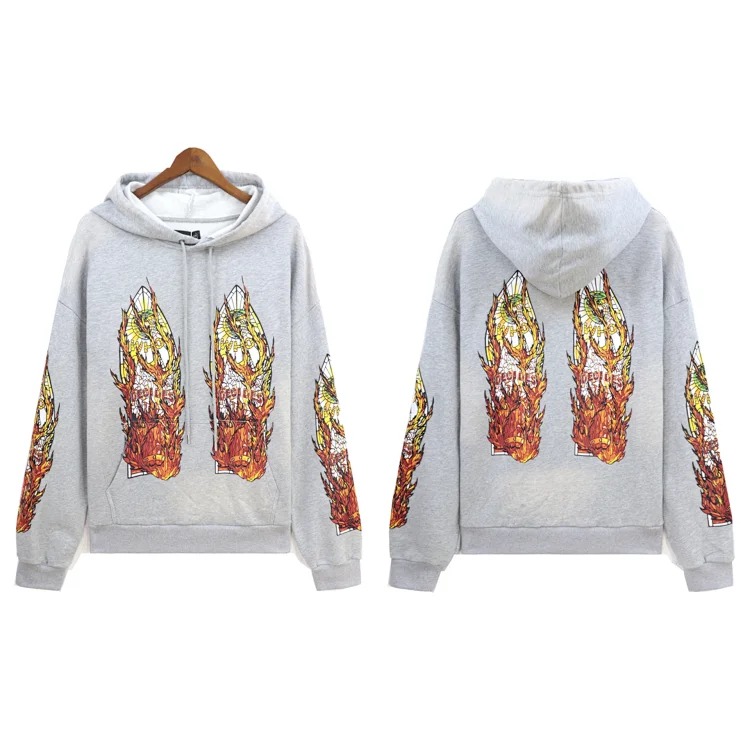 Who Decides War European and American cross-border washed and distressed heavy-duty printed suit retro hooded sweatshirt trendy