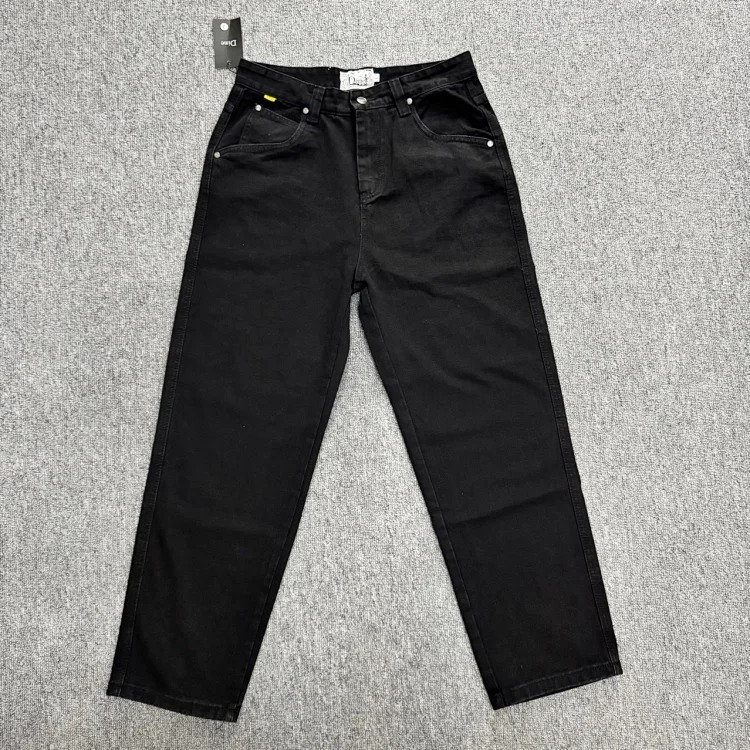 Straight trendy pure cotton loose embroidered denim trousers Di