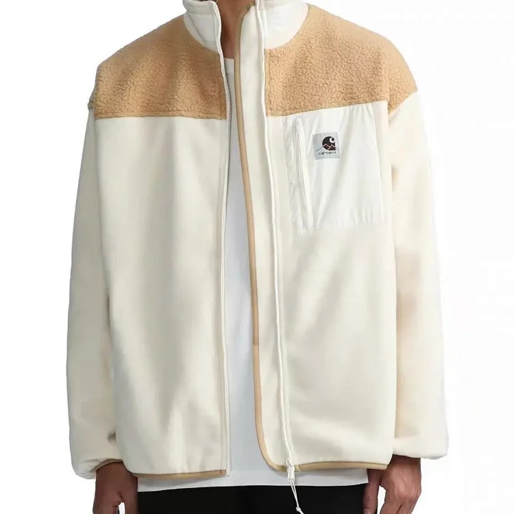 Mountain splicing thickened fleece + sherpa + mesh lining, same style couple jacket for men and women