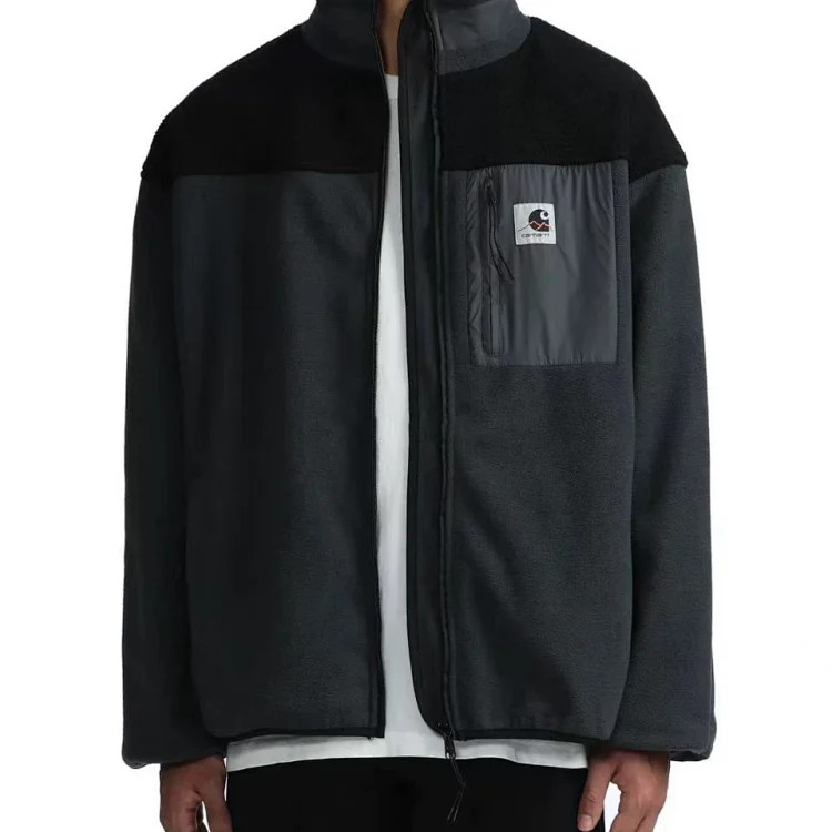 Mountain splicing thickened fleece + sherpa + mesh lining, same style couple jacket for men and women