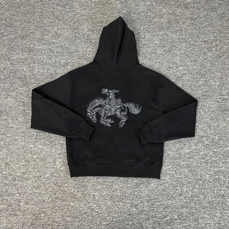 2025 New European and American Embroidery Sakura Waffle Long Sleeves for Men and Women Couples